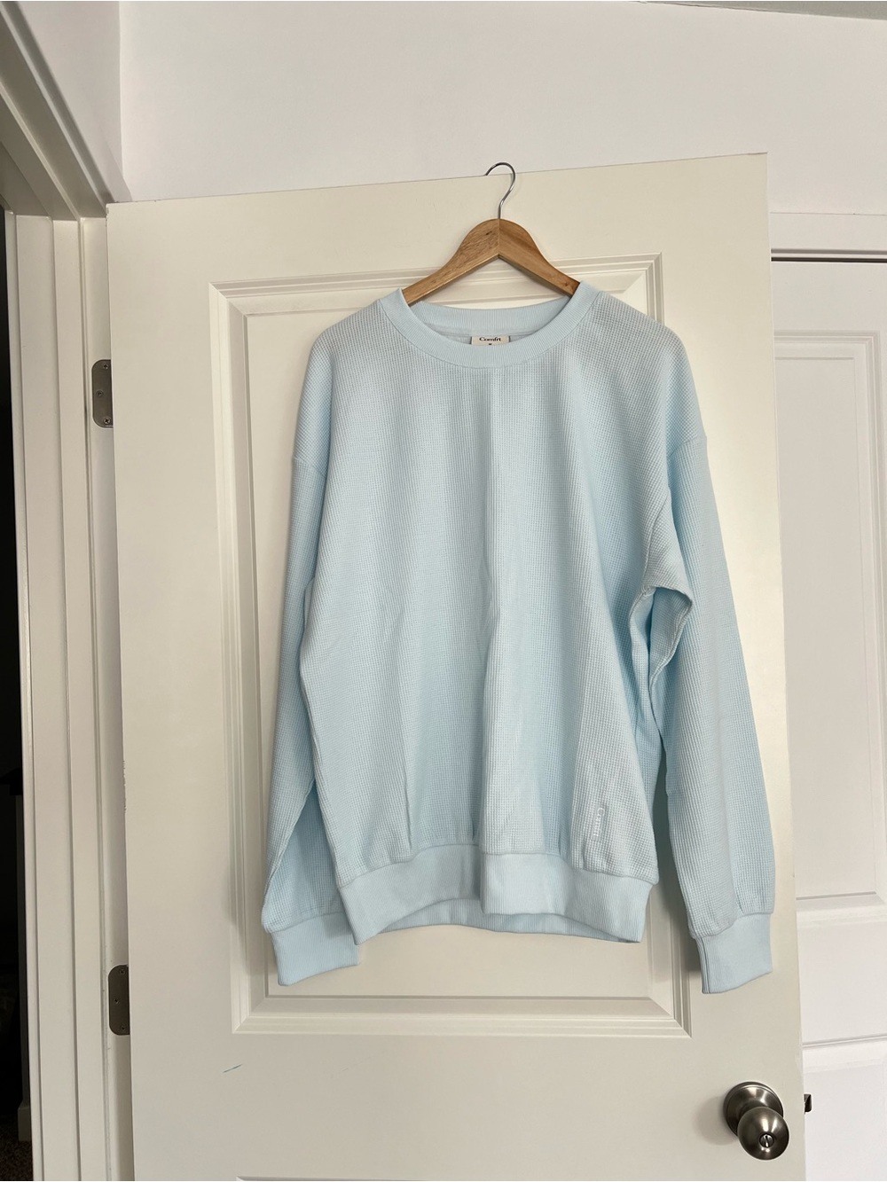 Light Blue Relaxed Crewneck Pullover - Picture 3 of 5
